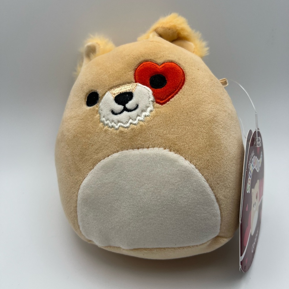 Squishmallows “Cooper the Tan Dog with Heart Eyepatch” - 5” Plush Toy NWT